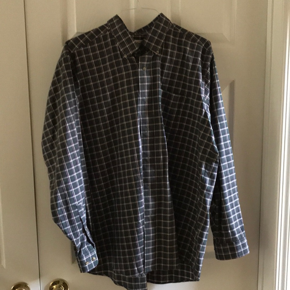 L L Bean Traditional Fit Mens button down shirt plaid XL Regular